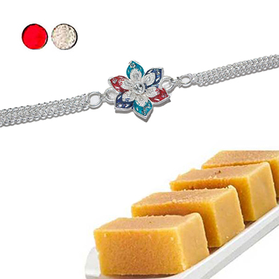 "Rakhi - SIL-6150 A (Single Rakhi), 500gms of Milk Mysore Pak - Click here to View more details about this Product